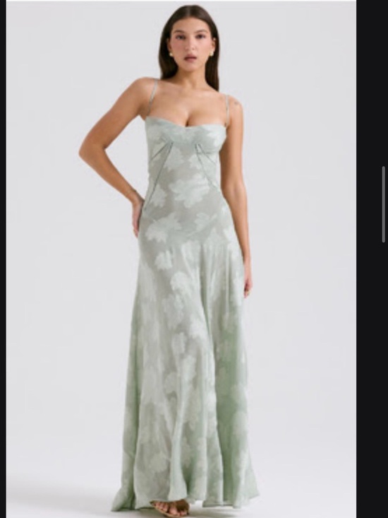 House of CB Dresses & Skirts - House of CB Mint Green Floral Satin Maxi Dress